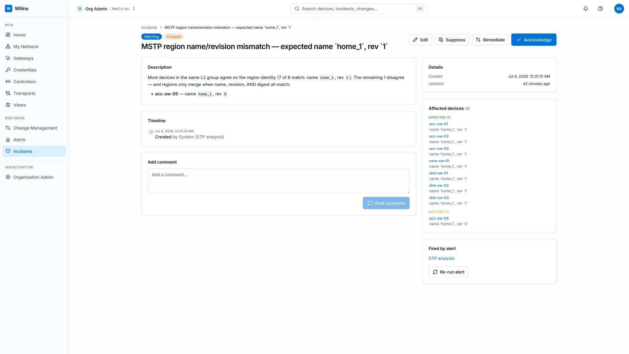An incident with expert-system root-cause analysis